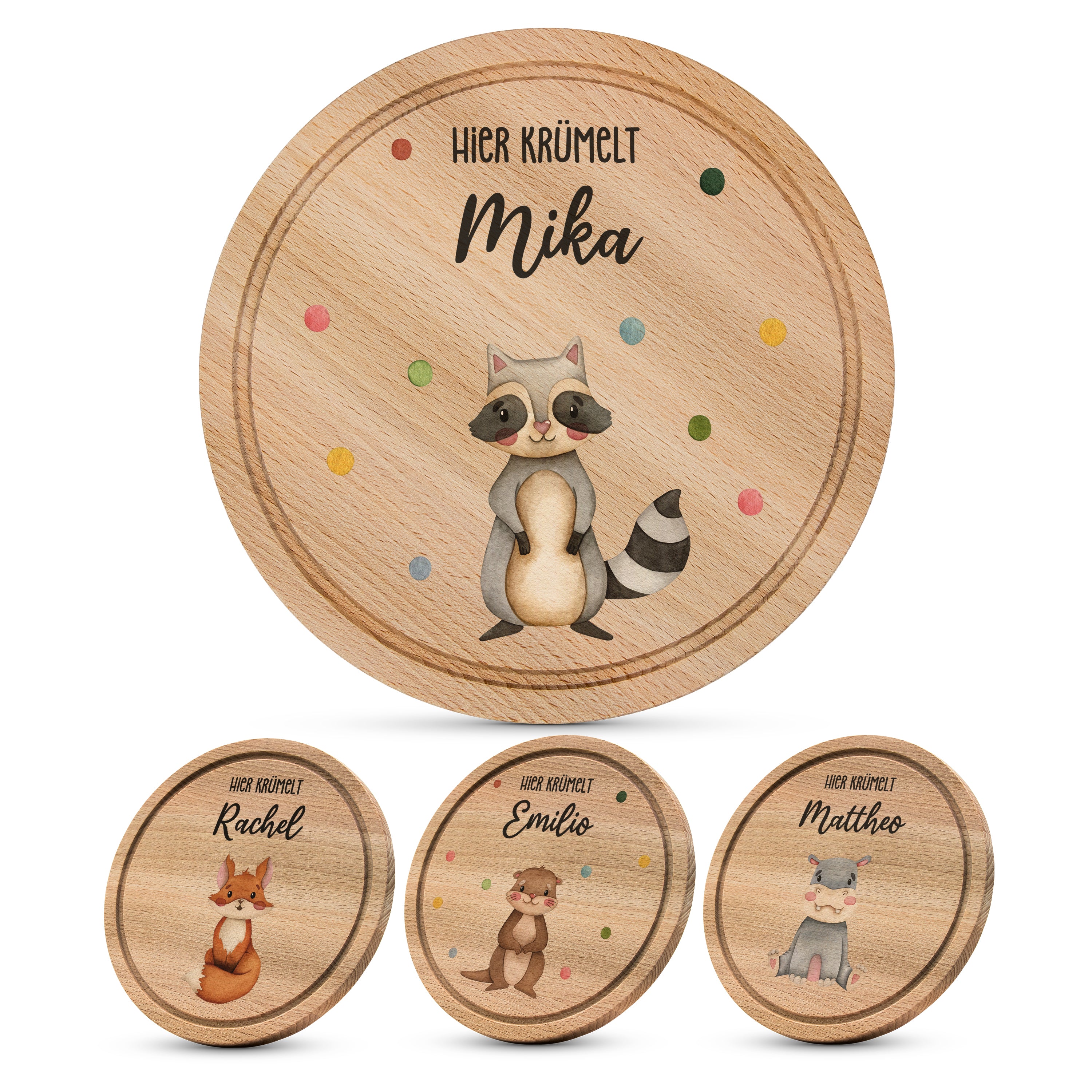 Frühstücksbrettchen geölt | rund | Farbdruck